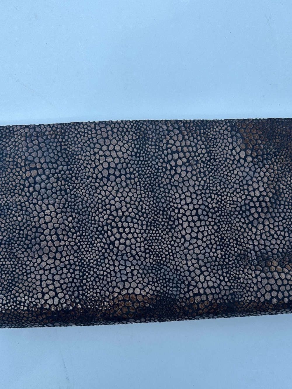 Leather Brown Stingray-Texture Clutch Wallet